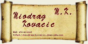 Miodrag Kovačić vizit kartica